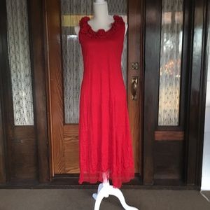 Allison Sheri PRETTY RED Soft Maxi Dress XS